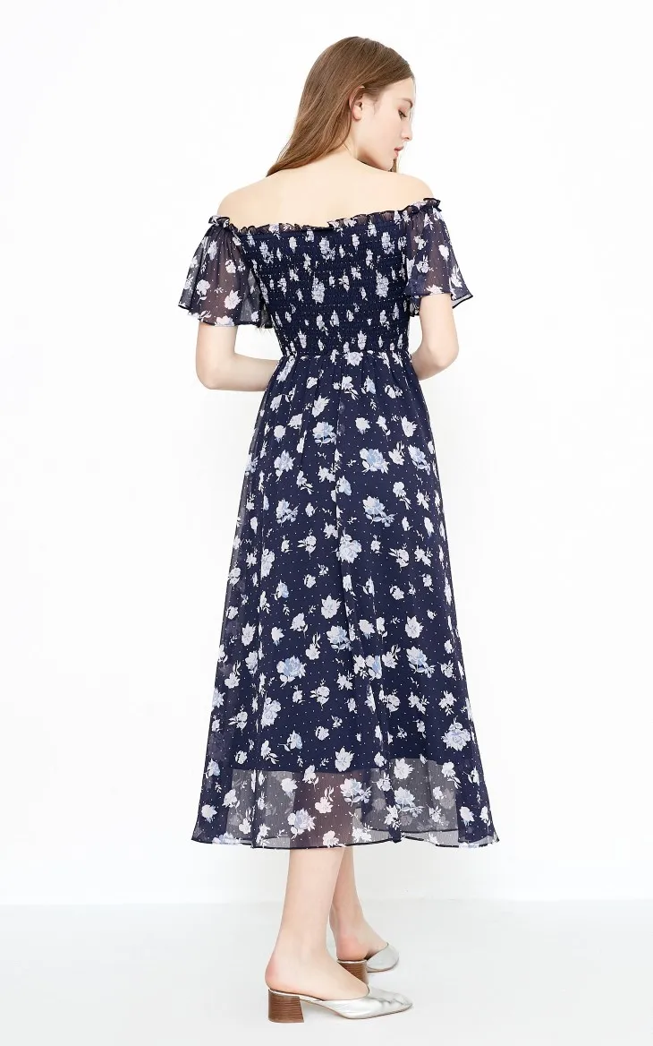 Vero Moda платье Макси/длинное пляжное платье с высокой талией и вырезом лодочкой | 31837B516