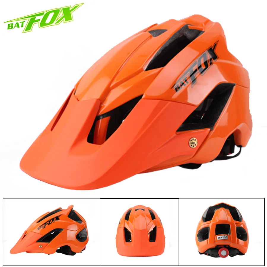 BATFOX велосипедный шлем для велосипеда MTB велосипедный шлем Новинка оранжевый черный мужской женский горный шоссейный велосипед цельные литые спортивные шлемы