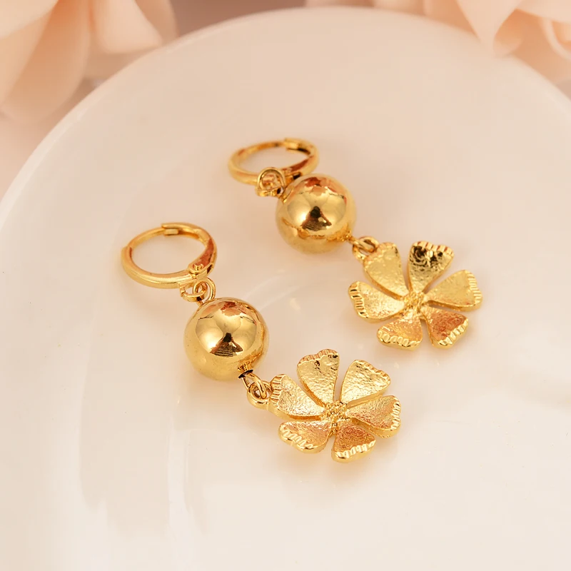 gold flower drop earring Ethiopian/Nigeria/Kenya /Ghana Gold Dubai India african Arab Middle Eastern Jewelry Mom girl Gifts | Украшения и