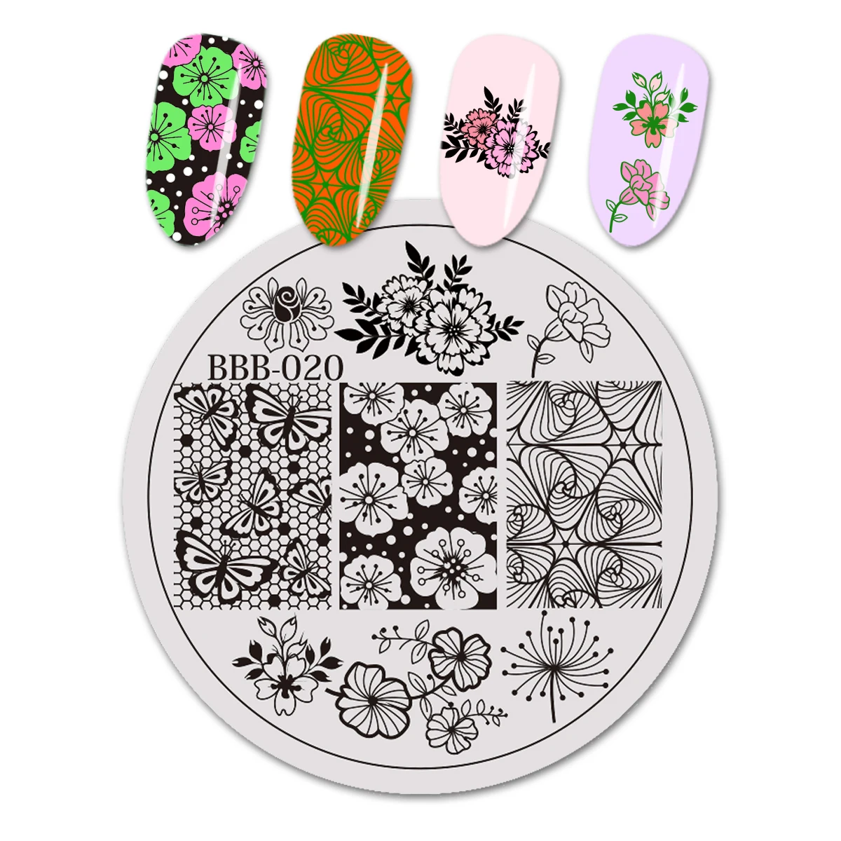 R-020 1 шт. BeautyBigBang 6*6 см квадратные пластины для штамповки ногтей летние мороженое шаблон для стемпинга для нейл-арта пластина изображения XL-027 - Цвет: R-020