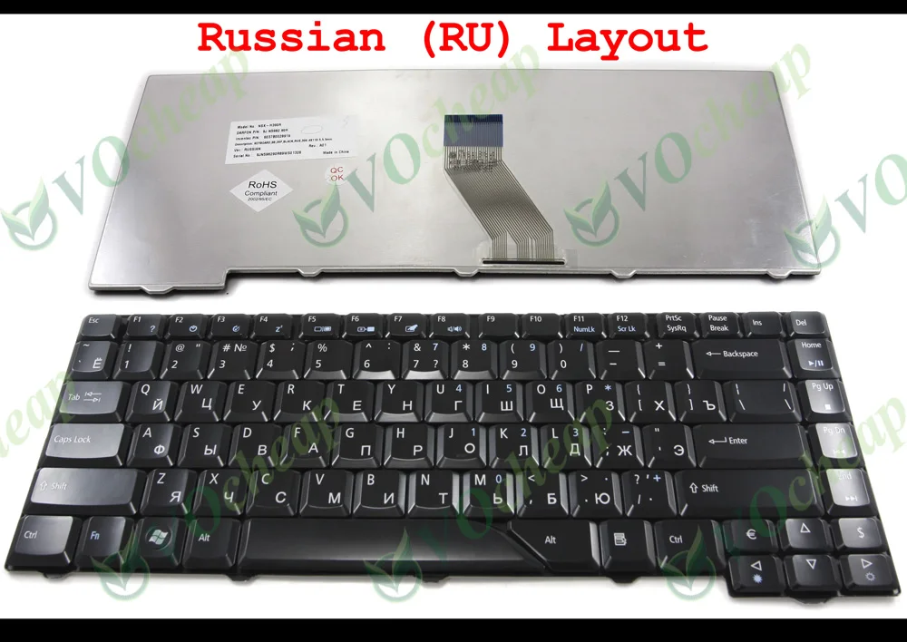 Новая клавиатура для ноутбука Acer Aspire 4230 4530 4730 5530 5930 6920 6935 черная Русская версия NSK
