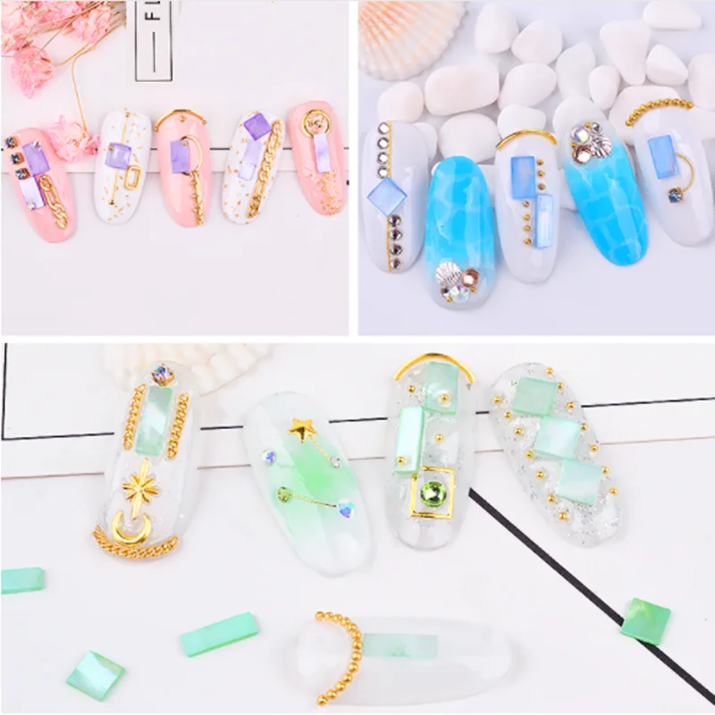 10 шт./кор. красочные дробленые шелухи хлопья натуральный корпус камни ломтики