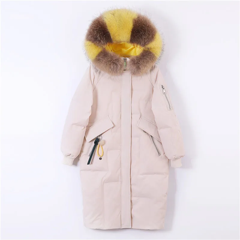 Женский зимний пуховик Новая Элегантная Свободная куртка большого размера