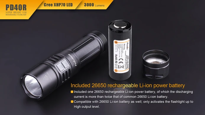 Fenix PD40R Cree XHP 70 светодиодный Taschenlampe 3000 люмен наружный светильник | Лампы и