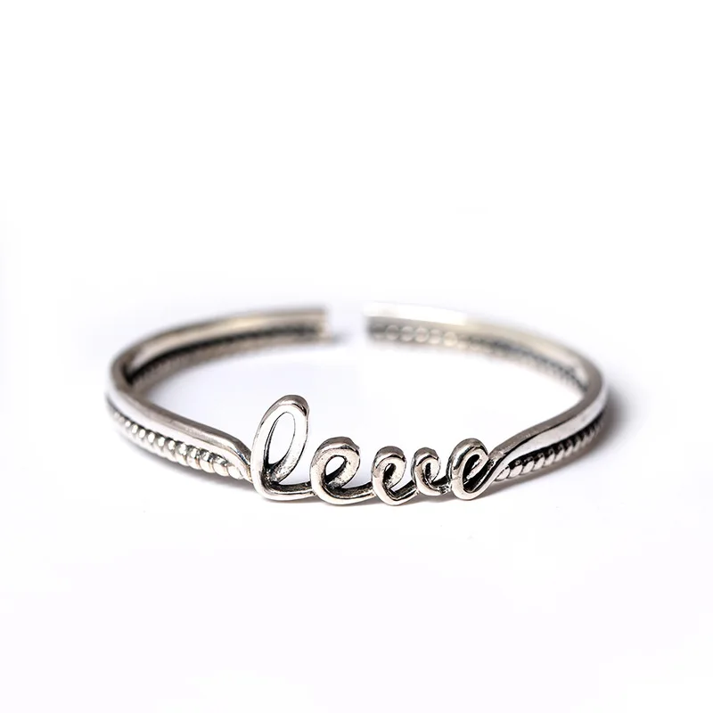 Браслет с надписью love Tai silver 100% Стерлинговое Серебро 925 пробы винтажные