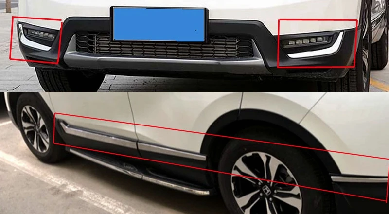 Для HONDA CRV корпус боковой двери автомобиля из нержавеющей стали и передняя противотуманная фара рельефная Накладка для отделки украшения CR-V - Цвет: Look Picture