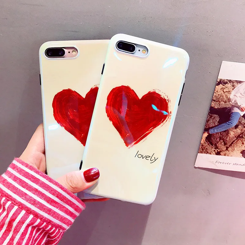 Blue ray Phone Чехол для iPhone 6 6s 7 8 Plus чехол телефона модная Милая мультяшная Любовь