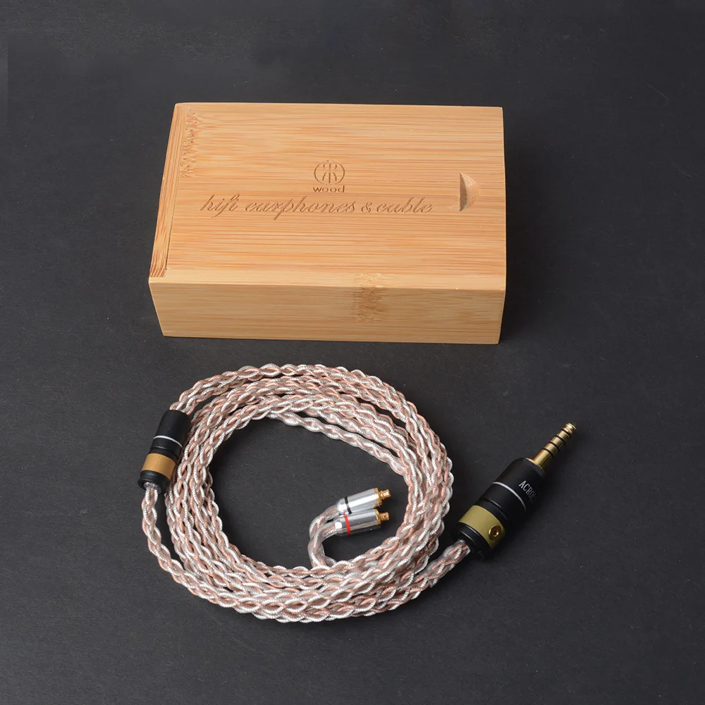Ручная работа DIY 4,4 мм сбалансированный разъем интерфейс MMCX обновленный Hifi музыка Медь Серебряный кабель Шнур для SE525 SE215 UE900 DT2 AK380 N5