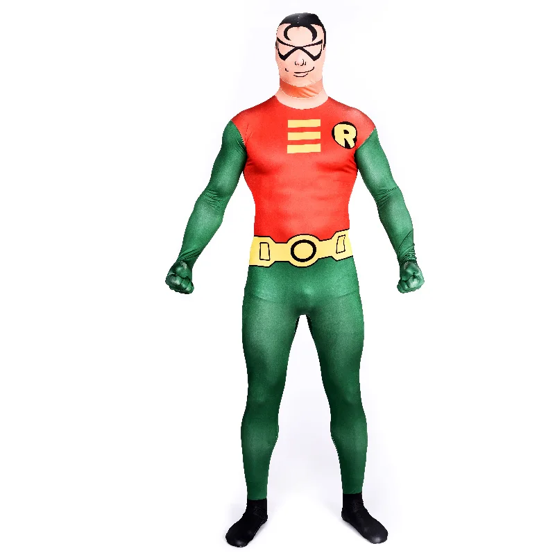 Высокое качество для взрослых Для мужчин Super hero Робин костюм лайкра Зентаи Боди