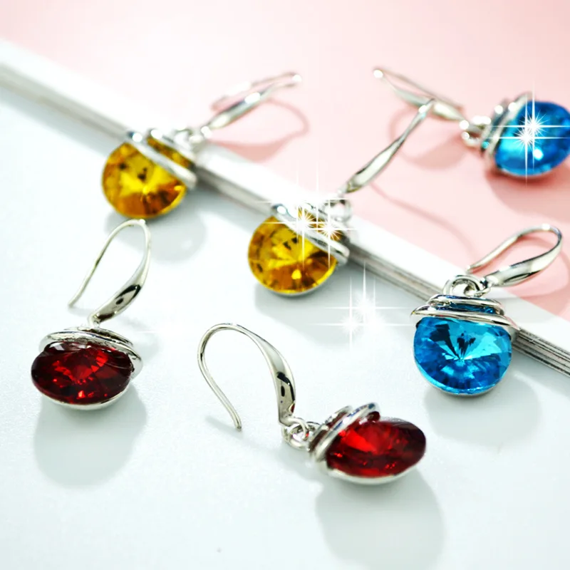 2017 новые модные серьги с кристаллами в европейском и американском стиле