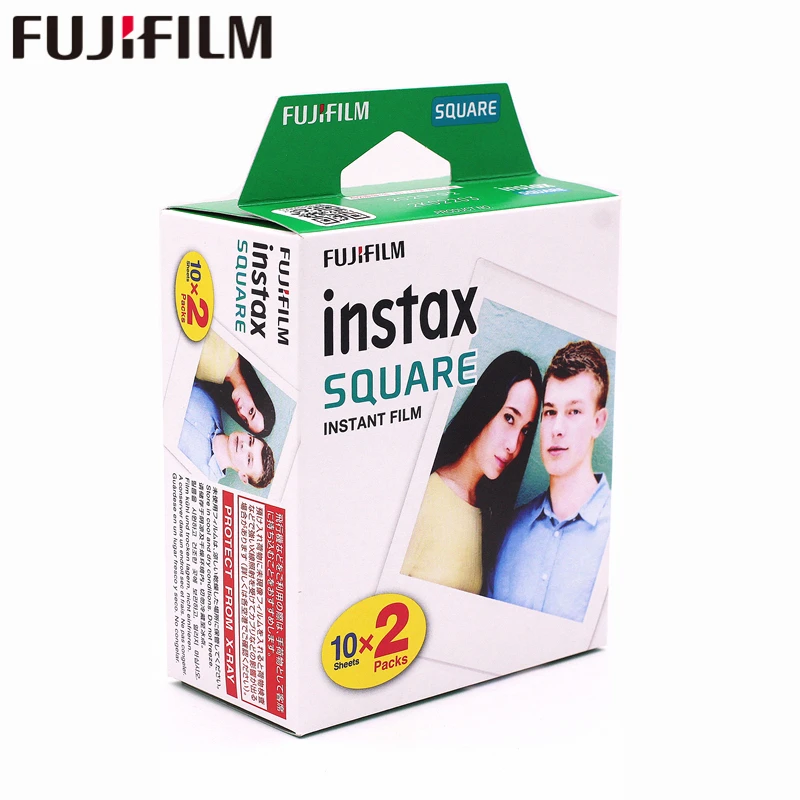 Оригинальная фотобумага Fujifilm Instax 20 квадратная с белыми краями для гибридной