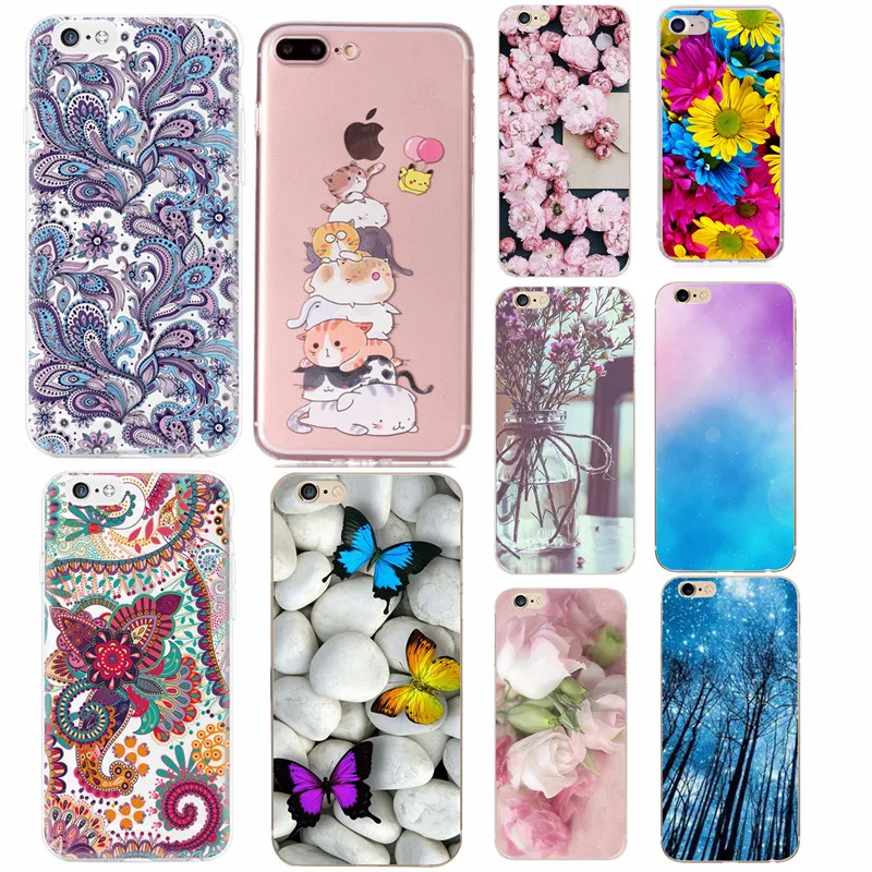 Чехол для Iphone 6 s мягкий прозрачный защитный чехол из ТПУ 5 5S 7 8 Plus X XS цветной |