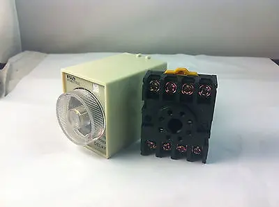 

220V AC Power Off Delay Timer Time Relay 0-3 Minute 3Min ST3PF & Base