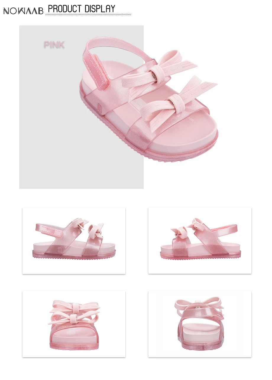 Mini Melissa/ г. Космические сандалии прозрачные сандалии для девочек босоножки для девочки принцессы с бантом детская пляжная обувь Нескользящая детская мини Melissa Baby