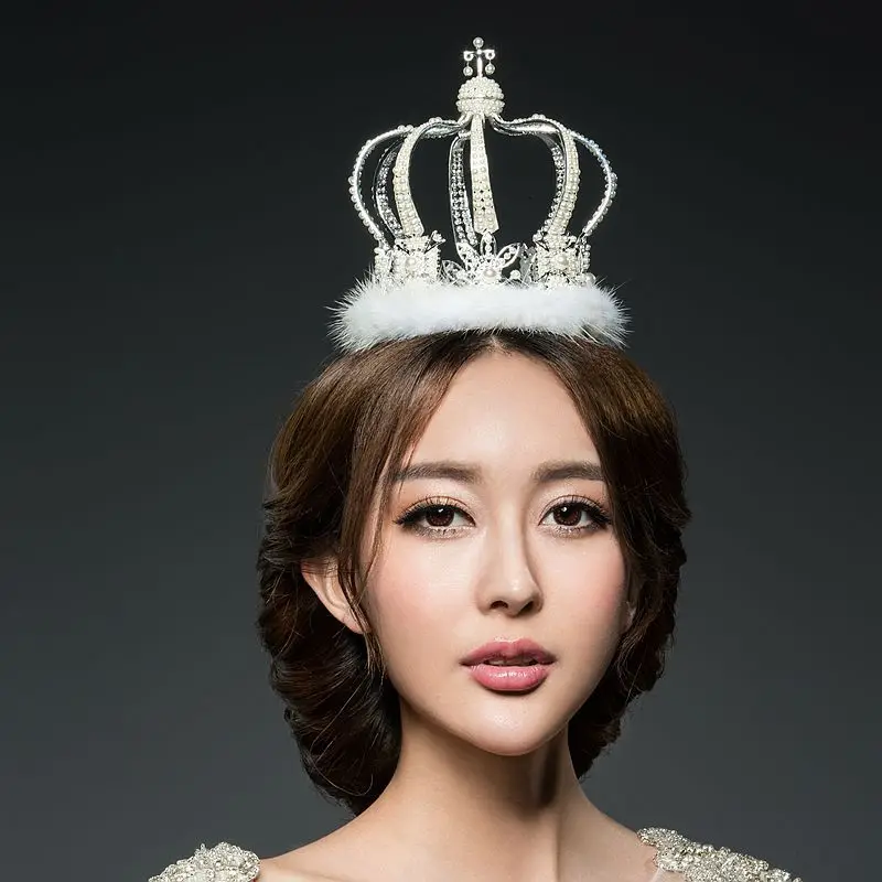 Мисс Вселенная Корона nova princesa Диана coroa де cristal e perola де cabelo Acessórios de casamento e тиара mikimoto Корона