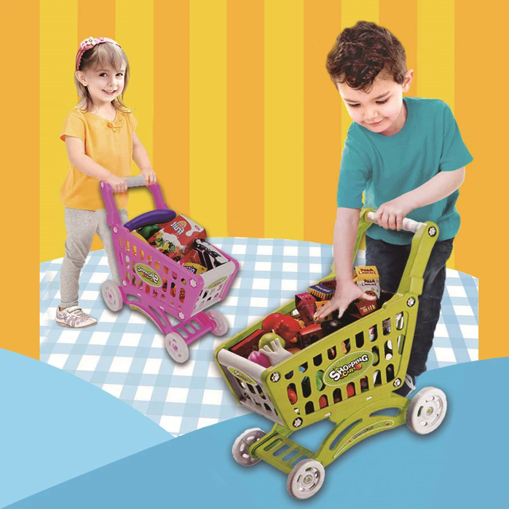 Kids Kitchen Toy 31cm Children Simulation Mini Shopping Cart with Full Grocery Food For Pretend Play Set HW-0007- | Игрушки и хобби