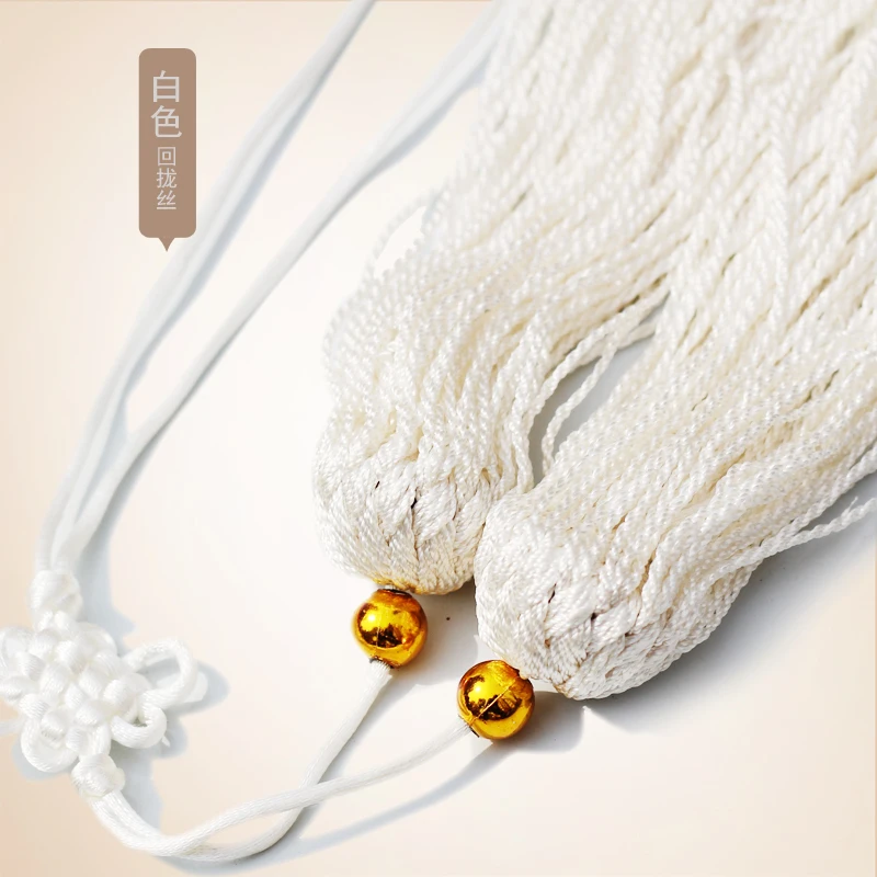Tai Chi Sword Tassel ear подвесная лента, Китайская традиционная Tai Chi Kung Fu Wush sword tassel - Цвет: Белый