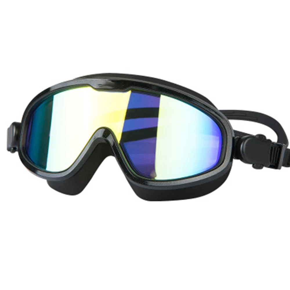 Черный DMAR electroplat all standing Swimming Goggles Anti-Fog Swimming Diving Eyewear professional Waterproof silicone glasses - Цвет: Черный
