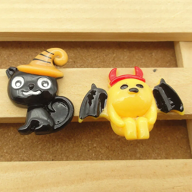 10 шт./лот каучуковая имитация с плоской задней стороной мультяшная Хеллоуин