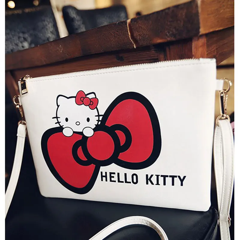 A Hello kitty, женские сумки-мессенджеры,, модная мини кожаная сумка, мультяшный конверт, сумочка, Bolsas, плюшевый рюкзак, Feminina, вещи - Цвет: A