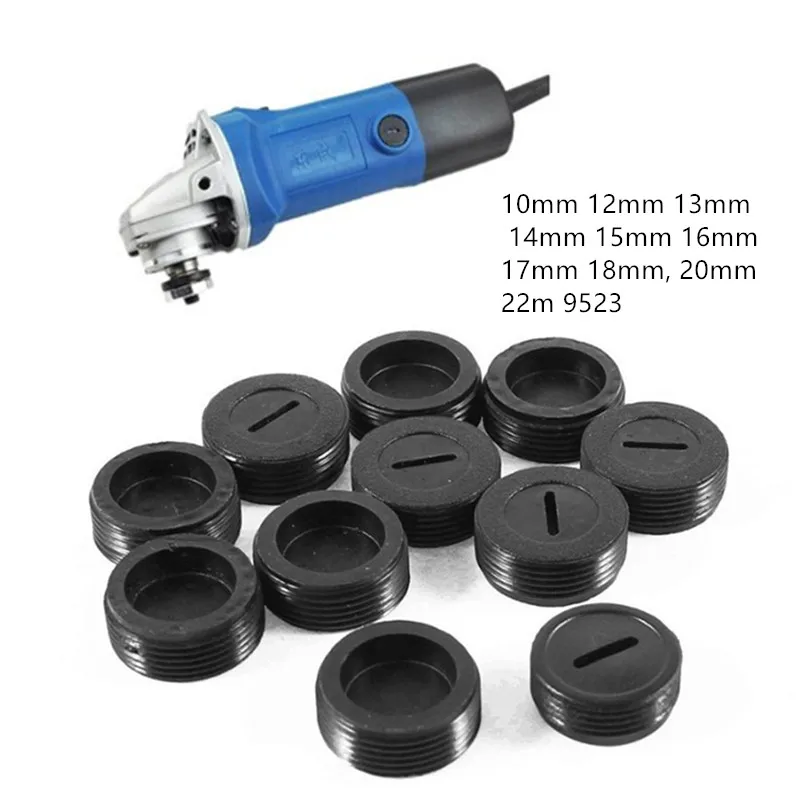 

10pc Power tool parts carbon brush cover 10-22mm Round rubber Nut stopper Holder Caps Case Angle Grinder Universal accessories