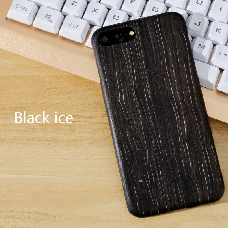 Black ice Для Apple iPhone 7 8 Plus, чехол, Роскошный милый тонкий жесткий чехол из натурального дерева, противоударный защитный чехол для телефона, для iPhone 7, задняя крышка, чехол - Цвет: Black ice