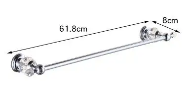 single towel bar Высокое качество, набор аксессуаров для ванной комнаты из твердой латуни с хромированной отделкой, крючок для халата, держатель для бумаги, держатель для полотенец, мыльница, наборы для ванной комнаты - Цвет: single towel bar