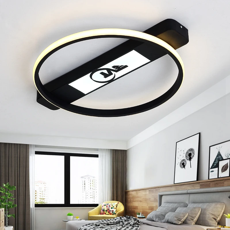 

Round Modern LED Ceiling Lighting Fixtures Fashion White Black Ceiling Lamp Living Room Plafondlamp Iron Lamparas De Techo