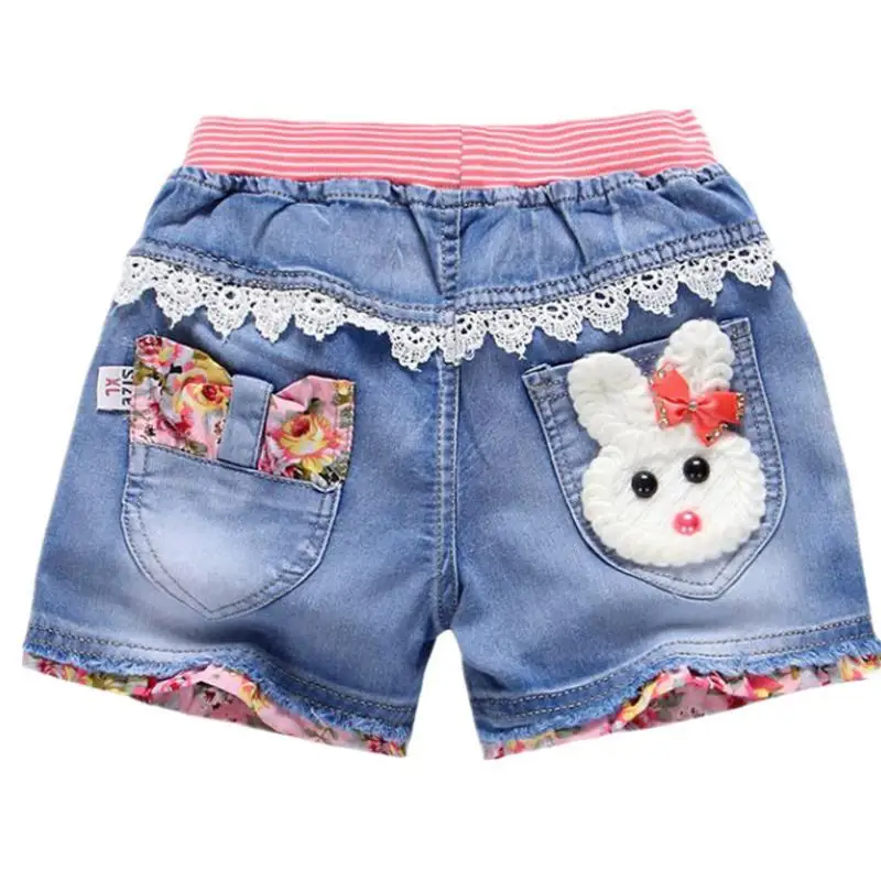Sunga Infantil Praia Menino/короткие шорты для девочек; коллекция года; летние детские шорты; джинсы для девочек с милым рисунком кролика; детские штаны с цветочным рисунком
