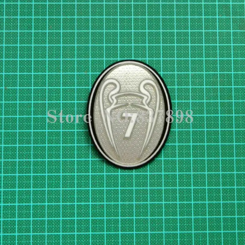 silver 7 Ucl Лига чемпионов трофей 4 5 6 7 9 10 11 12 13 Футбольный значок кашемировый Материал бархат BOH патч - Цвет: silver 7