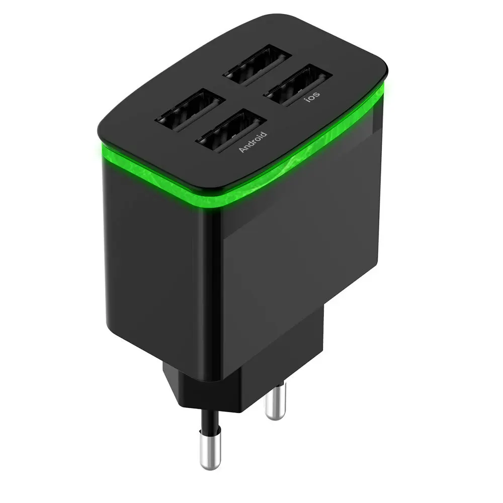 Зарядное устройство Moonbiffy с 4 USB-портами портативное для быстрой зарядки