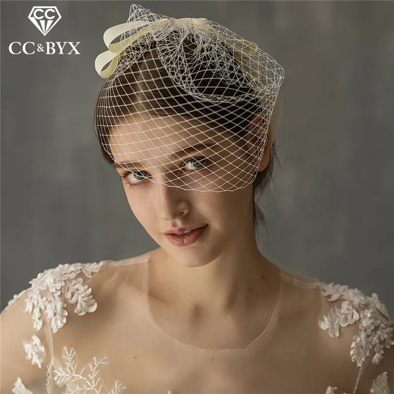 Романтичная кружевная Фата для волос CC аксессуары невесты роскошная белая в