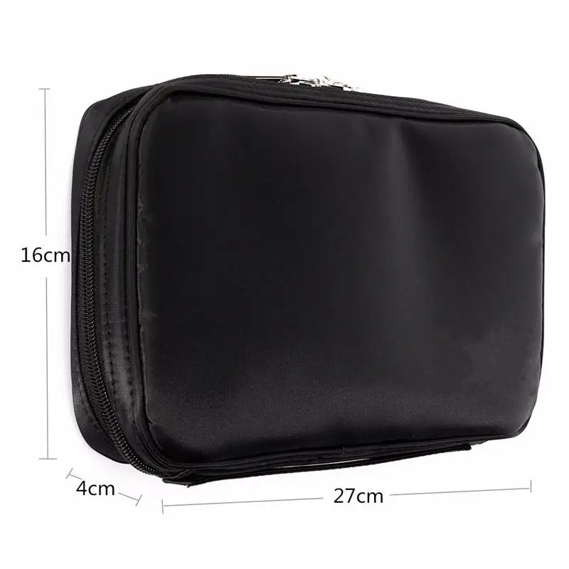 Черный макияж кисти Органайзер дорожная Туалетная Сумочка кейс для хранения