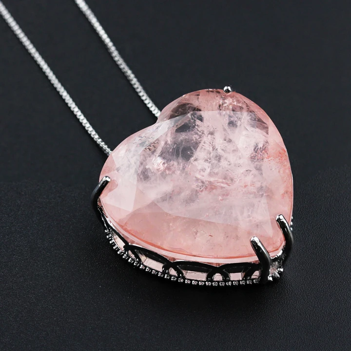Newranos, винтажное ожерелье с подвеской из Fusion stone, 30 мм, натуральный камень, любящее сердце, ожерелье для женщин, массивное ювелирное изделие, NFX0012162