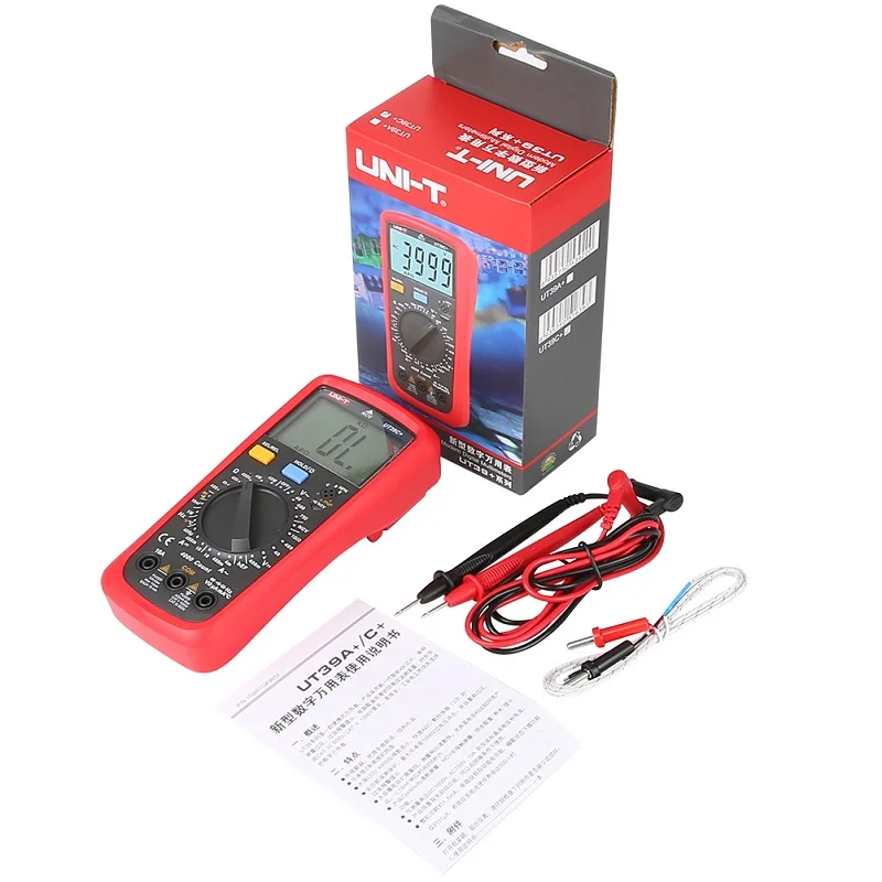UNI-T UT39A+ UT39C+ цифровой мультиметр портативный Авто Диапазон тест er AC DC V/A Ом/температура/частота/HFE/NCV тест