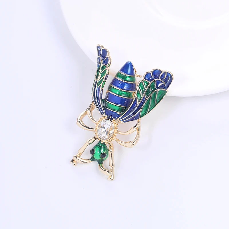 Baiduqiandu Синий и Зеленый Эмалированный металл брошь в виде жука булавки для женщин