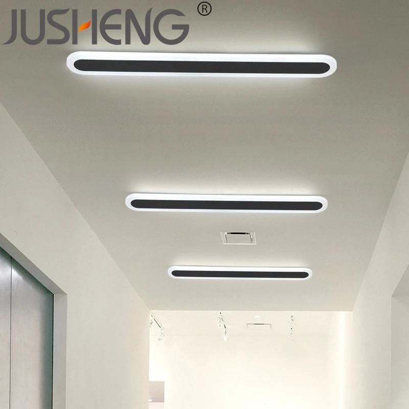 

Modern Brief Style LED Ceiling Lights Fixtures Black / White Color Acrylic Indoor Decoration Lamps 100-240V AC