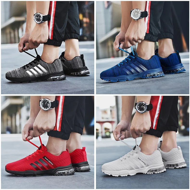 Spring Autumn Women Running Shoes Wearable Air Cushion Women Sneakers Comfortable Casual FLyknit Flats Sports Shoes Men
