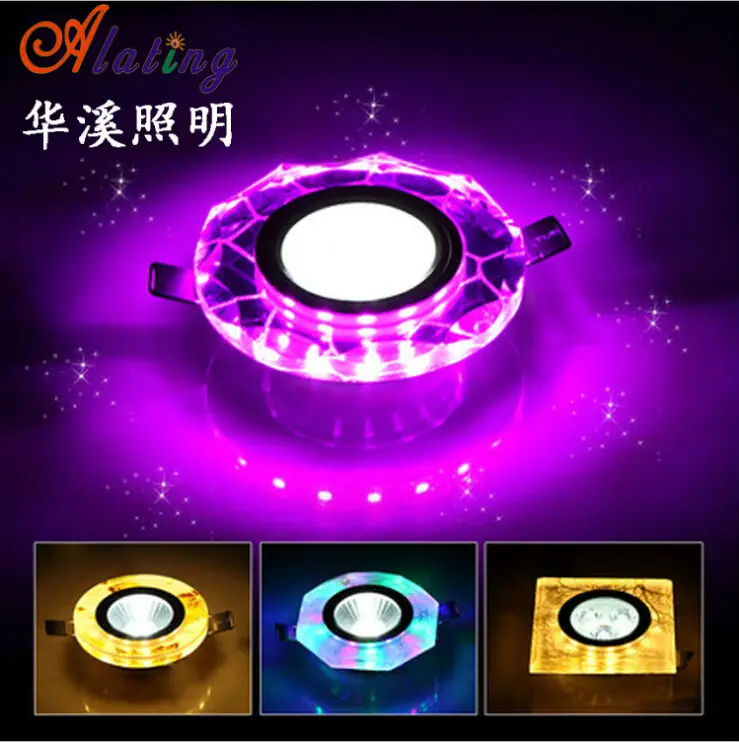 Goedkoop Water Cube AC85-265V Led Lichtpunt Crystal Led Downlight 3W Led Plafondlamp Gang Lichten Led Spot Light X 5Pcs