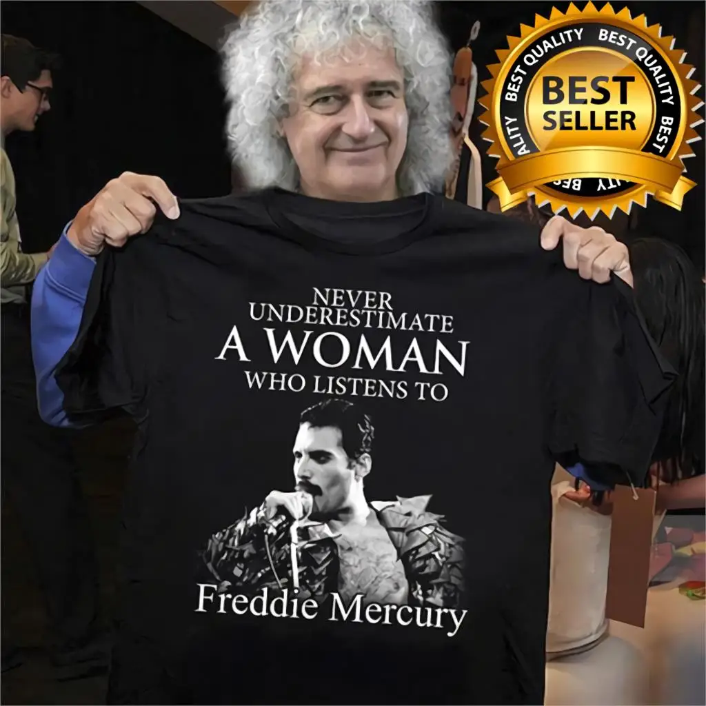 Никогда не недооценяют женщин которые слушают Freddie Mercury 2021 летняя мужская