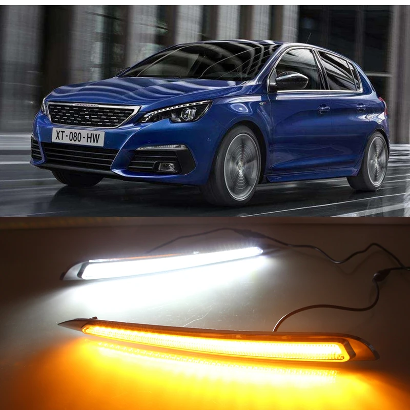 Shinman DRL для Peugeot 308 2016 2017 светодиодный вождения с дневными ходовыми светильник