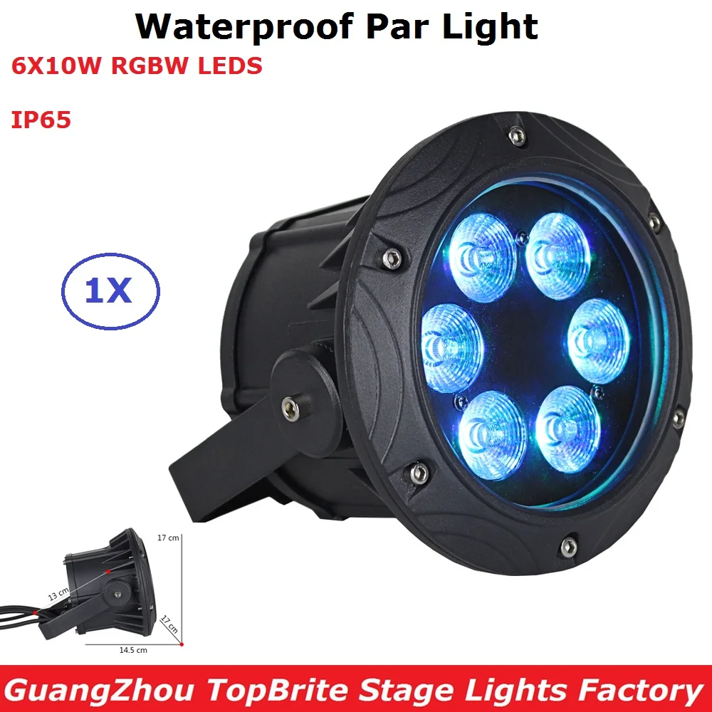 Portable New Outdoor Stage Lights IP65 6X10W RGBW Quad Color Par Wash Effect Dj Party DMX 8/4 Channel For Discos | Лампы и освещение