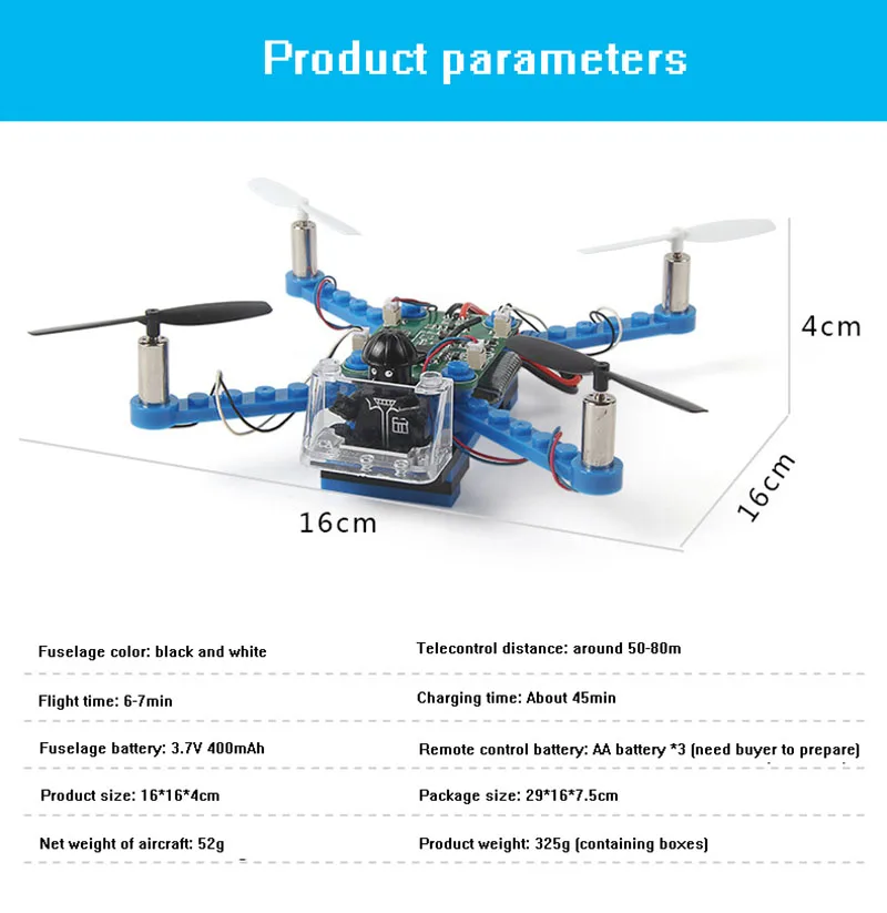 RC вертолет DIY строительные блоки Дрон 2,4G 4CH мини дроны 3D DIY Кирпичи Квадрокоптер Сборка DIY Развивающие игрушки