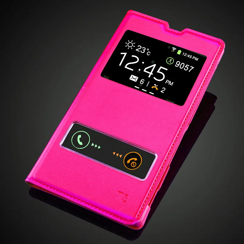 rose Высокое качество Роскошный чехол для Sony Xperia T3 M50W D5103 Мода Посмотреть Окно чехол из искусственной кожи с защелкой сотовый телефон сумка - Цвет: rose