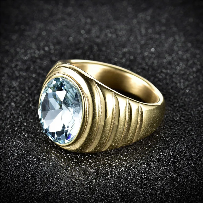 Кольцо GULICX из нержавеющей стали золотого цвета кольцо с большой текстурой для