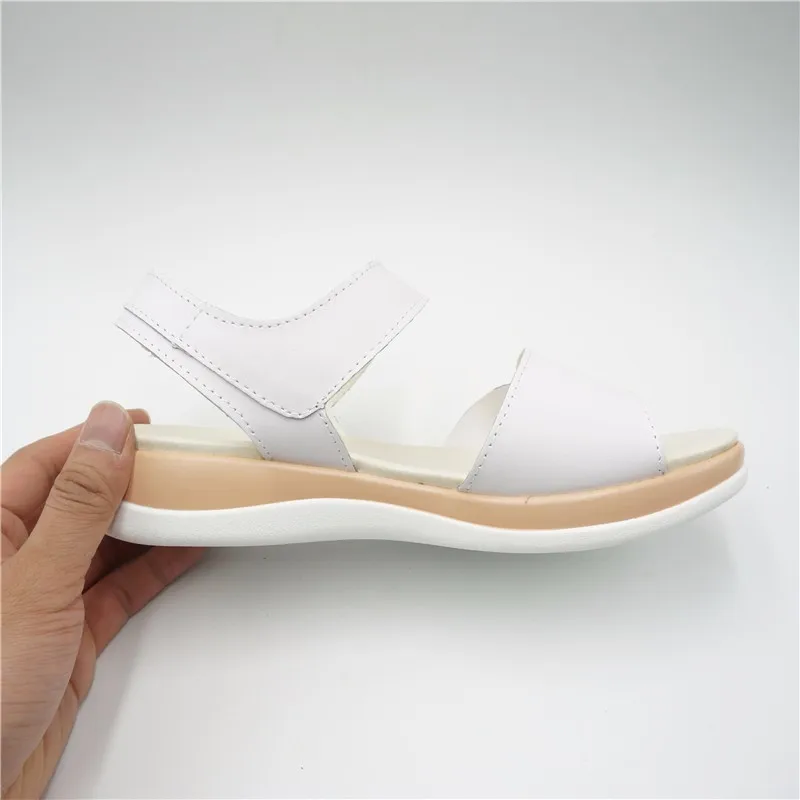 RASMEUP/женские босоножки из натуральной кожи на платформе с открытым носком