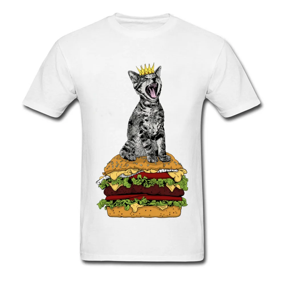 Футболка мужская хлопковая с рисунком трона кошки бургера Винтажная Майка милый