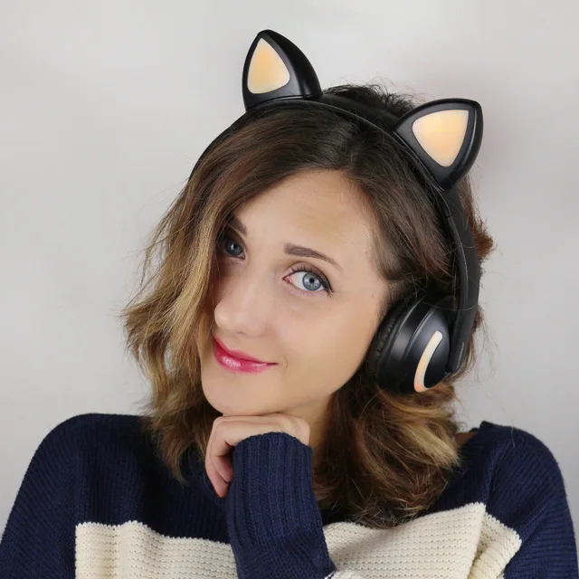 JINSERTA Cat/Rabbit/Deer/Devil наушники 7 цветов светодиодный светящиеся беспроводные Bluetooth наушники для косплея для игр