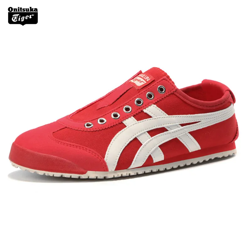 ONITSUKA TIGER Для мужчин Женская полотняная обувь одноцветное Цвет красный и белый