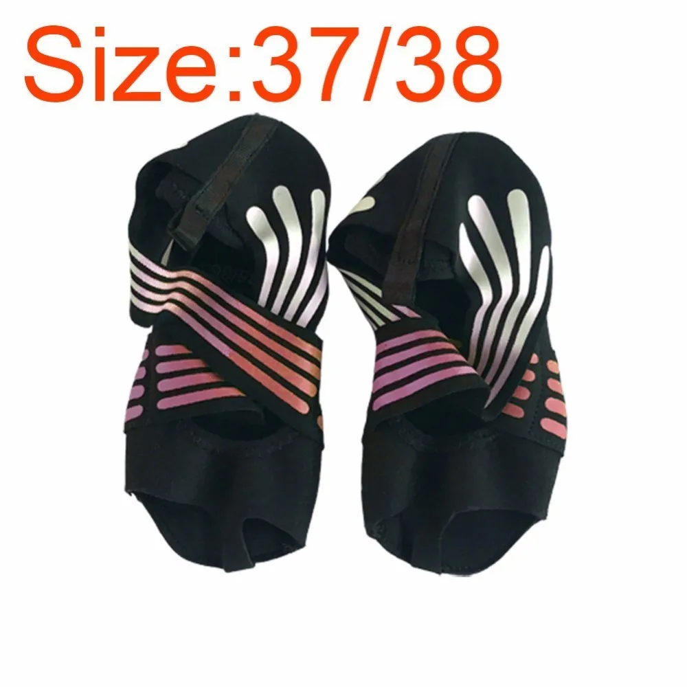Pink 37 38 size Профессиональные носки для занятий йогой, балетом, пятью пальцами, нескользящей мягкой подошвой, Пилатес, обувь для женщин, розовый и зеленый цвета - Цвет: Pink 37 38 size